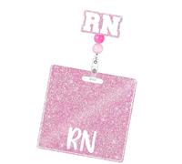 Porta badge retrattile glitterato Del Nome Divertente Tag Clip Office Hospital Accessori Per Infermieri Dottore