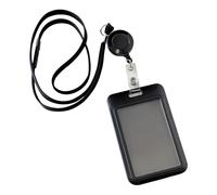 Porta badge retrattile in ABS con cordino scorrevole Custodia per carte trasparente resistente all'acqua con tracolla Porta badge di sicurezza per dipendenti