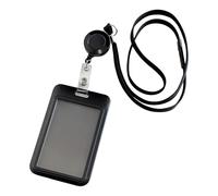 Porta badge retrattile in ABS con cordino scorrevole Custodia per carte trasparente resistente all'acqua con tracolla Porta badge di sicurezza per dipendenti