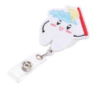 Porta Badge Retrattile in Feltro e Abs con Clip Blu