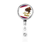 Porta badge retrattile in metallo, con bandiera delle Samoa americane, porta badge rotante per carta d'identità, portachiavi per infermiere, dottori, insegnanti e ufficio
