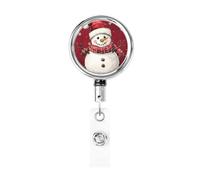 Porta badge retrattile in metallo, con fiocco di neve bianco ad acquerello, porta badge rotante per carta d'identità, portachiavi, per infermiere, dottori, insegnanti, ufficio