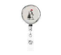 Porta badge retrattile in metallo, con scheletro minimalista, decorazione dell'albero di Natale, porta badge rotante per carta d'identità, portachiavi per infermiere, medici, insegnanti, ufficio