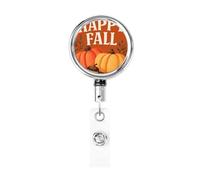 Porta badge retrattile in metallo, con scritta "Happy Fall Pumpkins Acorn", porta badge rotante per carta d'identità, portachiavi per infermiere, dottori, insegnanti e ufficio