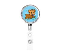 Porta badge retrattile in metallo resistente a forma di cane in esecuzione