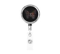 Porta badge retrattile in metallo resistente, con farfalla misteriosa, estensibile e regolabile, resistente all'usura