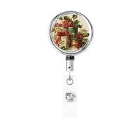 Porta badge retrattile in metallo, stile vintage, con scatole e nastri, porta badge vittoriano, rotante, portachiavi per infermiere, dottori, insegnanti, ufficio