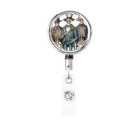 Porta badge retrattile in metallo, tre scheletri vintage, porta badge rotante per carta d'identità, portachiavi per infermiere, dottori, insegnanti, ufficio