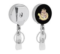 Porta badge retrattile in metallo Uni-Corn Dog Be Awesome, clip per badge identificativo con clip per cintura, portachiavi, cinturini in PVC trasparente