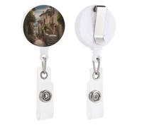 Porta badge retrattile Italia toscana bobina per badge resistente clip ID card titolare infermiera decorativo nome tag titolare clip coccodrillo per appendere carta d'identità nome chiave