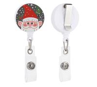 Porta badge retrattile natalizio divertente gnomi bobina per badge resistente clip per badge ID titolare infermiera decorativo nome tag titolare clip coccodrillo per appendere carta d'identità nome