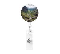 Porta badge retrattile Norvegia Terrain Heavy Duty Batch Holder Nome ID Badge Clip per Ufficio Medico Infermiere ID Badge Reel con clip da cintura Portachiavi