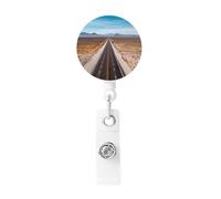 Porta badge retrattile per badge, autostrada nel deserto, resistente, con clip per nome, badge, per impiegati, dottori, infermieri, badge, bobina con clip per cintura portachiavi