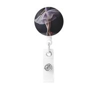 Porta badge retrattile per badge, ballerina, resistente, con clip per nome, badge, per impiegati, dottori, infermieri, badge, con clip per cintura portachiavi