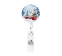 Porta badge retrattile per badge, palline per albero di Natale, neve, resistente, con clip per nome, badge, per impiegati, dottori, infermieri, badge, bobina con clip per cintura portachiavi