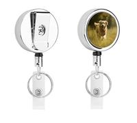 Porta badge retrattile per badge resistente cane che corre sull'erba Porta badge retrattile ID clip bobina portachiavi porta carte di nome per impiegato dottore infermiera