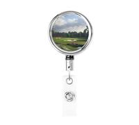 Porta badge retrattile per campo da golf, con portachiavi, clip per badge, divertenti bobine per badge identificativo, in metallo resistente, per infermieri, ufficio, insegnante