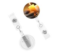 Porta badge retrattile per donne e uomini, clip per badge con clip da cintura, candele e porta badge in pietra, bobine per badge identificativo, porta badge per lavoro, ufficio, infermiere