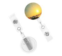 Porta badge retrattile per donne e uomini, clip per badge con clip da cintura, porta badge identificativo Buongiorno porta badge con nome, bobine per carte d'identità, per lavoro, ufficio, infermiera
