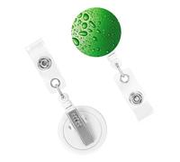 Porta badge retrattile per donne e uomini, clip per badge con clip da cintura, porta badge verde organico con bobine per badge identificativo per lavoro, ufficio, infermiera