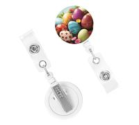 Porta badge retrattile per donne e uomini, clip per badge con clip da cintura, uova colorate, porta badge identificativo, bobine per carte d'identità, per lavoro, ufficio, infermiera