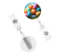 Porta badge retrattile per donne e uomini, clip per badge con clip da cintura, uova colorate, porta badge identificativo, bobine per carte d'identità, per lavoro, ufficio, infermiera