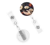 Porta badge retrattile per donne e uomini, clip per badge con clip per cintura che tiene fiori porta badge badge nome bobine porta badge ID porta carte d'identità per lavoro, ufficio, infermiere
