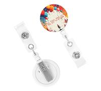 Porta badge retrattile per donne e uomini, clip per badge con clip per cintura, citazioni ispiratrici colorate, porta badge identificativo, bobine per carte d'identità, per lavoro, ufficio, infermiera