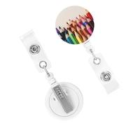 Porta badge retrattile per donne e uomini, clip per badge con clip per cintura, matite colorate, porta badge identificativo, bobine per badge identificativo, porta carte d'identità, per lavoro