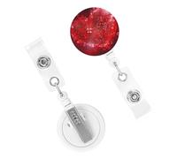 Porta badge retrattile per donne e uomini, clip per badge con clip per cintura San Valentino cuore rosso fiore porta badge nome bobine porta badge ID porta carte d'identità per lavoro ufficio