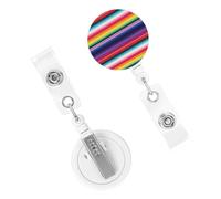 Porta badge retrattile per donne e uomini, clip per badge con clip per cintura, strisce messicane colorate, porta badge identificativo, bobine per carte d'identità, per lavoro, ufficio, infermiera
