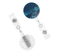Porta badge retrattile per donne e uomini, clip per badge con clip per cintura, vista mare dalla parte superiore, porta badge con nome, bobine per carte d'identità, per lavoro, ufficio, infermiera
