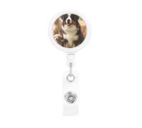 Porta badge retrattile per famiglia di cani, resistente, retrattile, con clip per cintura, clip per badge identificativo, portachiavi, porta carte d'identità, per infermiere, insegnanti, forniture per