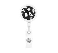 Porta badge retrattile per Halloween, stile gotico, resistente, con clip per cintura, cordini retrattili, porta carte d'identità con portachiavi, clip per badge per ufficio, infermiera, dipendente