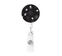 Porta badge retrattile per Halloween, stile gotico, resistente, con clip per nome, badge, per impiegati, dottori, infermieri, con clip per cintura, portachiavi