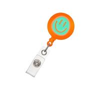 Porta badge retrattile per infermiera, dottore, studente, insegnante, porta badge rotante con faccia sorridente, con clip da tasca in metallo, resina resistente all'usura, per uso quotidiano