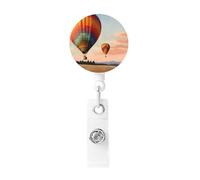 Porta badge retrattile per mongolfiera ad aria calda, resistente, con clip per nome, badge, per impiegati, dottori, infermieri, badge, bobina con clip per cintura portachiavi