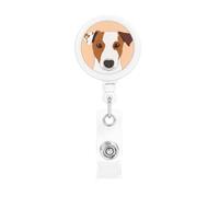 Porta badge retrattile, porta bobine di badge con clip a coccodrillo ID clip,Jack Russel Terrier cane