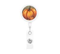 Porta badge retrattile Punmpkin per il giorno del Ringraziamento con clip a coccodrillo portachiavi, clip per badge, leggero, retrattile, porta badge divertente per infermieri, insegnanti, impiegati