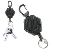 Porta badge retrattile resistente, cavo in acciaio retrattile con moschettone, portatile, resistente, multifunzionale, portachiavi per gli appassionati di attività all'aperto