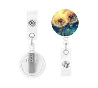 Porta badge retrattile resistente con clip a coccodrillo dente di leone disegno fai da te vernice badge bobina porta carte d'identità portachiavi ID badge clip per infermiere medico lavoratore