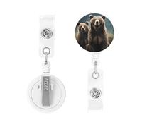 Porta badge retrattile resistente con clip a coccodrillo incontro animale orso badge bobina porta carte d'identità portachiavi ID badge clip per infermiere, dottori, lavoratori