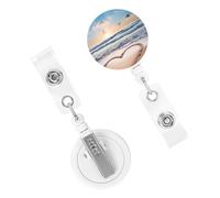 Porta badge retrattile resistente con clip carino infermiera badge bobina nome clip badge decorativo a forma di cuore romantico spiaggia porta carte d'identità per impiegato dottore infermiera