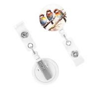 Porta badge retrattile resistente con clip carino infermiera badge bobina nome decorativo clip per badge uccelli che riposano sul ramo di un albero porta carte d'identità per lavoratori dottori
