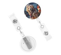 Porta badge retrattile resistente con clip carino infermiera badge bobina nome decorativo clip per badge Buon Natale carino cane pupazzo di neve porta carte d'identità per impiegato dottore infermiera