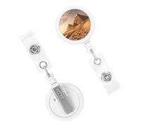 Porta badge retrattile resistente con clip carino infermiera badge bobina nome decorativo clip piramide Africa deserto ID porta carte d'identità per impiegati dottori infermieri