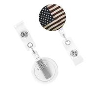 Porta badge retrattile resistente con clip carino infermiera bobina badge clip decorativo bandiera americana porta carte d'identità per lavoratori dottori infermieri