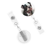 Porta badge retrattile resistente con clip carino infermiera bobina badge clip decorativo Boston Terrier porta carte d'identità per lavoratori dottori infermieri