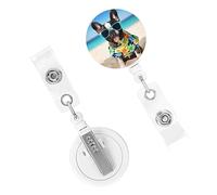 Porta badge retrattile resistente con clip carino infermiera bobina badge clip decorativo bulldog francese porta carte d'identità estive per impiegato dottore infermiera