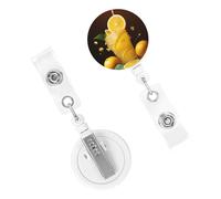 Porta badge retrattile resistente con clip carino infermiera bobina badge clip decorativo clip arancione limonata porta carte d'identità per impiegato, dottore, infermiere